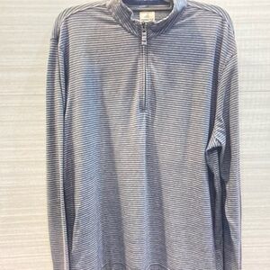 johnnie-O Gray Striped Sweatshirt